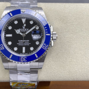 Rolex Submariner with black dial and blue bezel