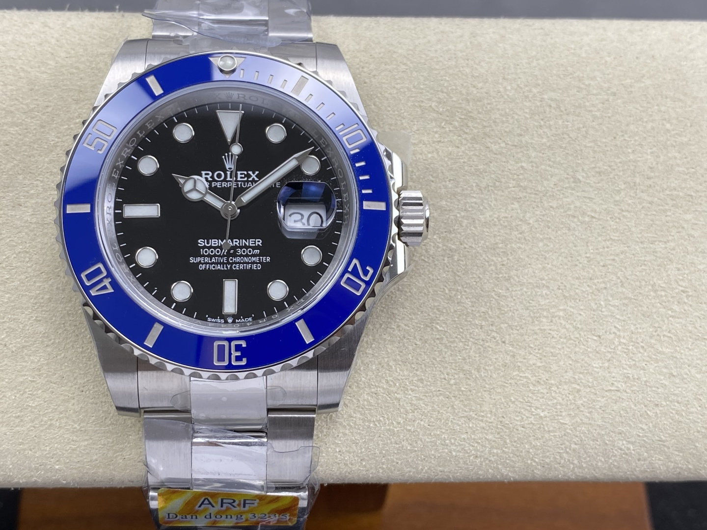 Rolex Submariner with black dial and blue bezel