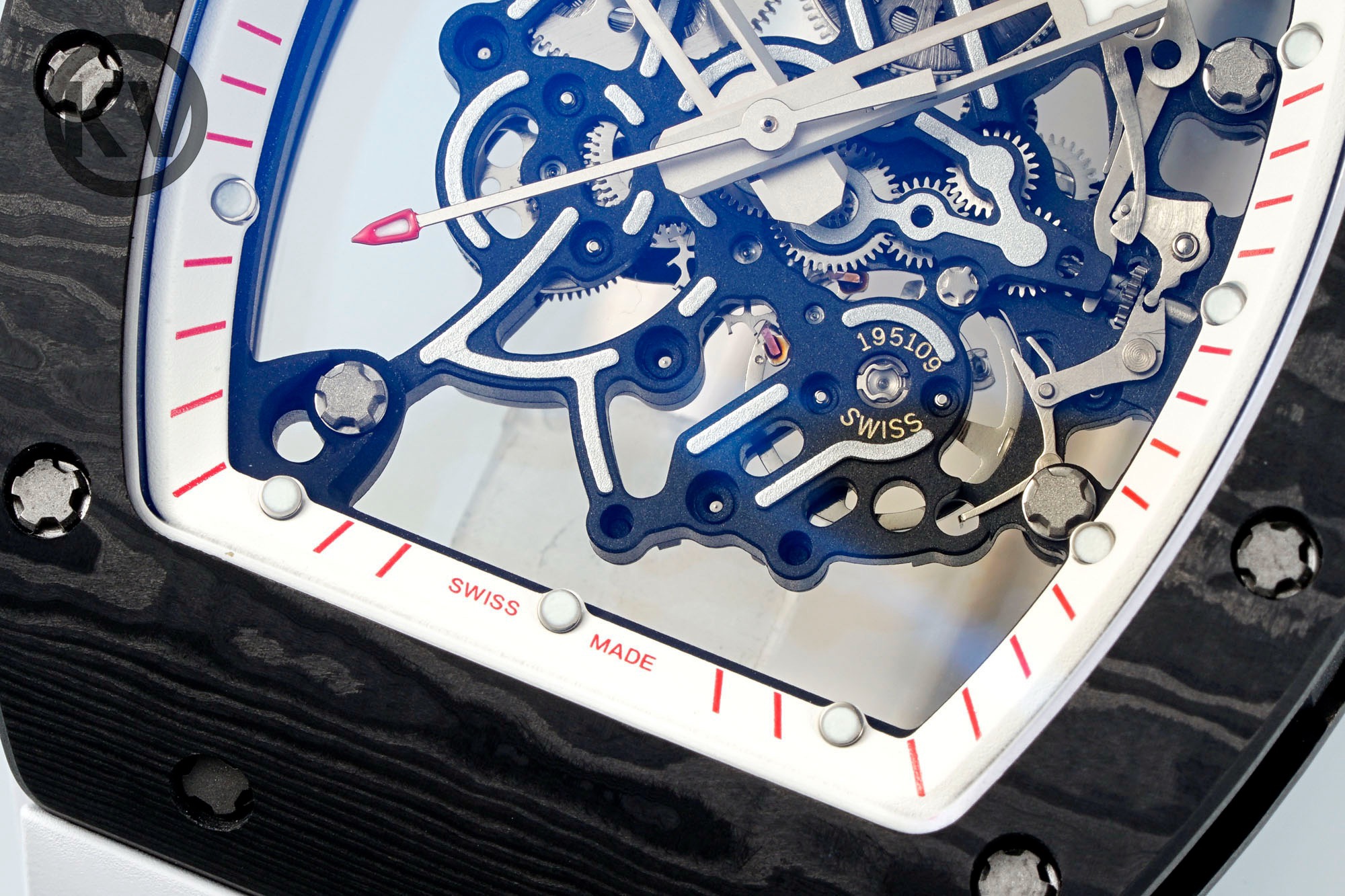 Richard Mille RM055 Black Strap White-Red Inner Ring - Image 5