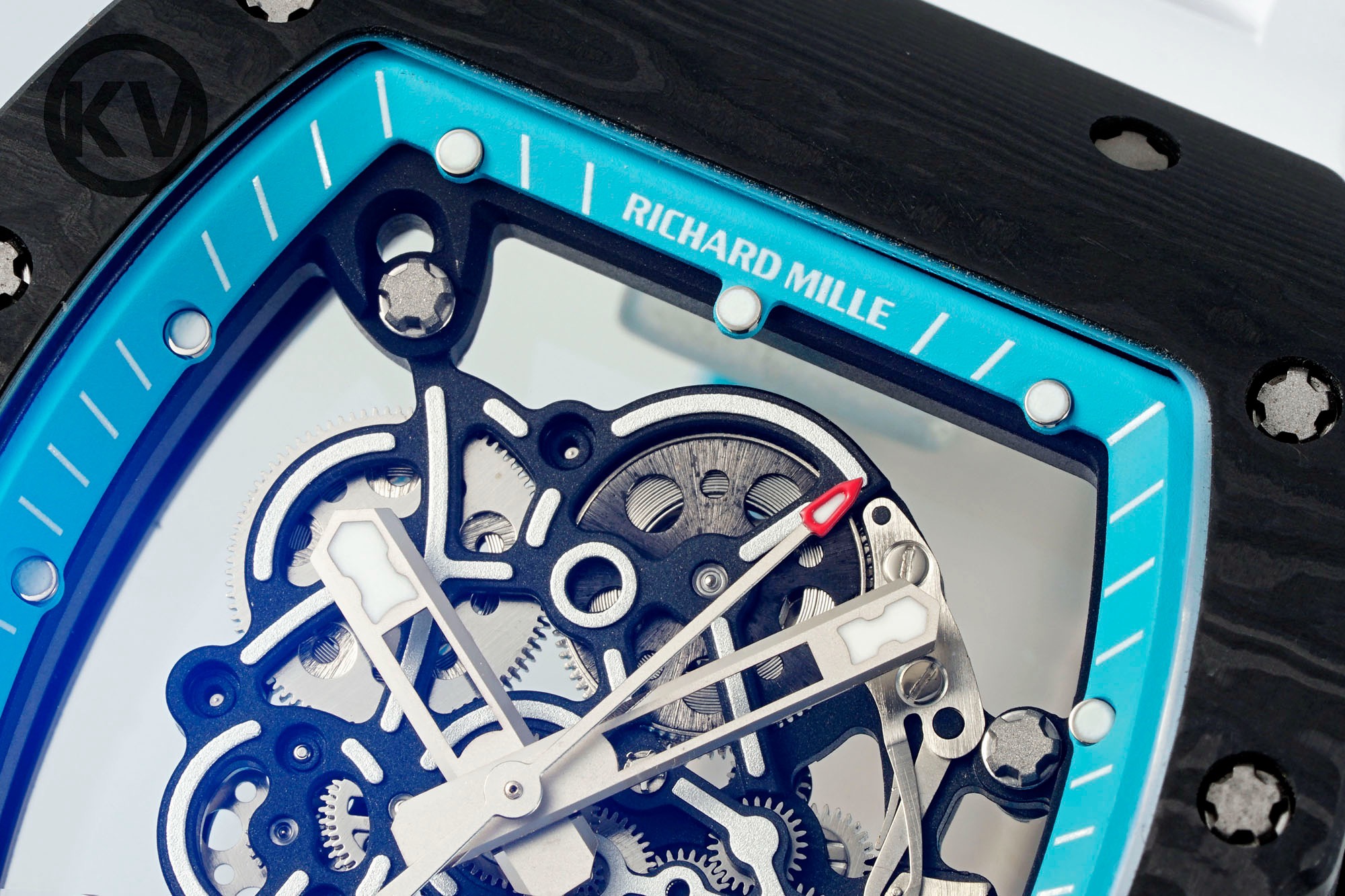 Richard Mille RM055 White Strap Turquoise Inner Ring - Image 6