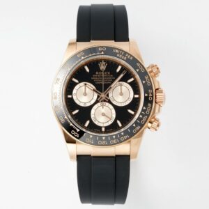 Rolex Cosmograph Daytona 18K Gold Plated Automatic Chronograph Watch Rubber Strap