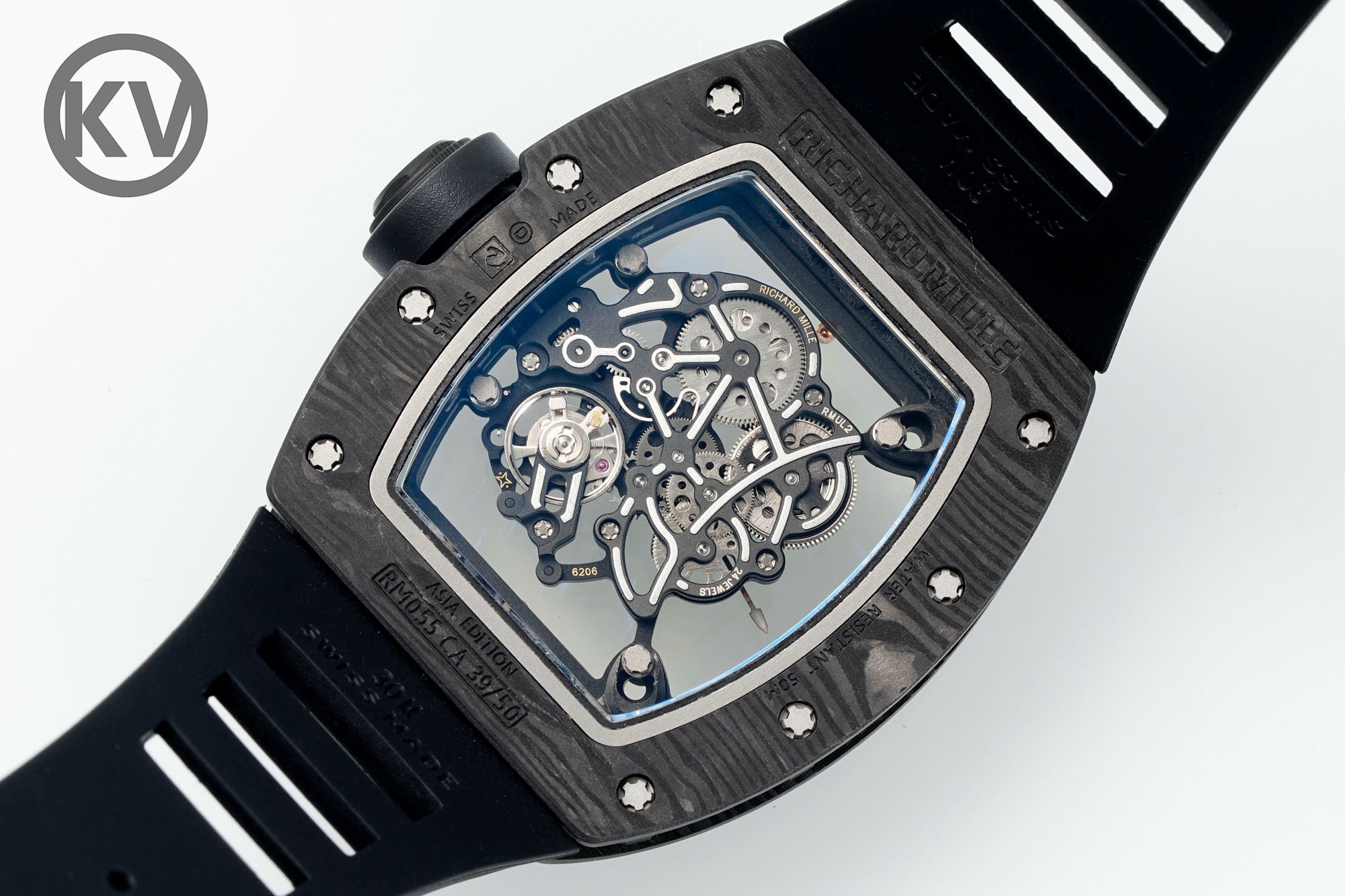 Richard Mille RM055 Black Strap White-Red Inner Ring - Image 6