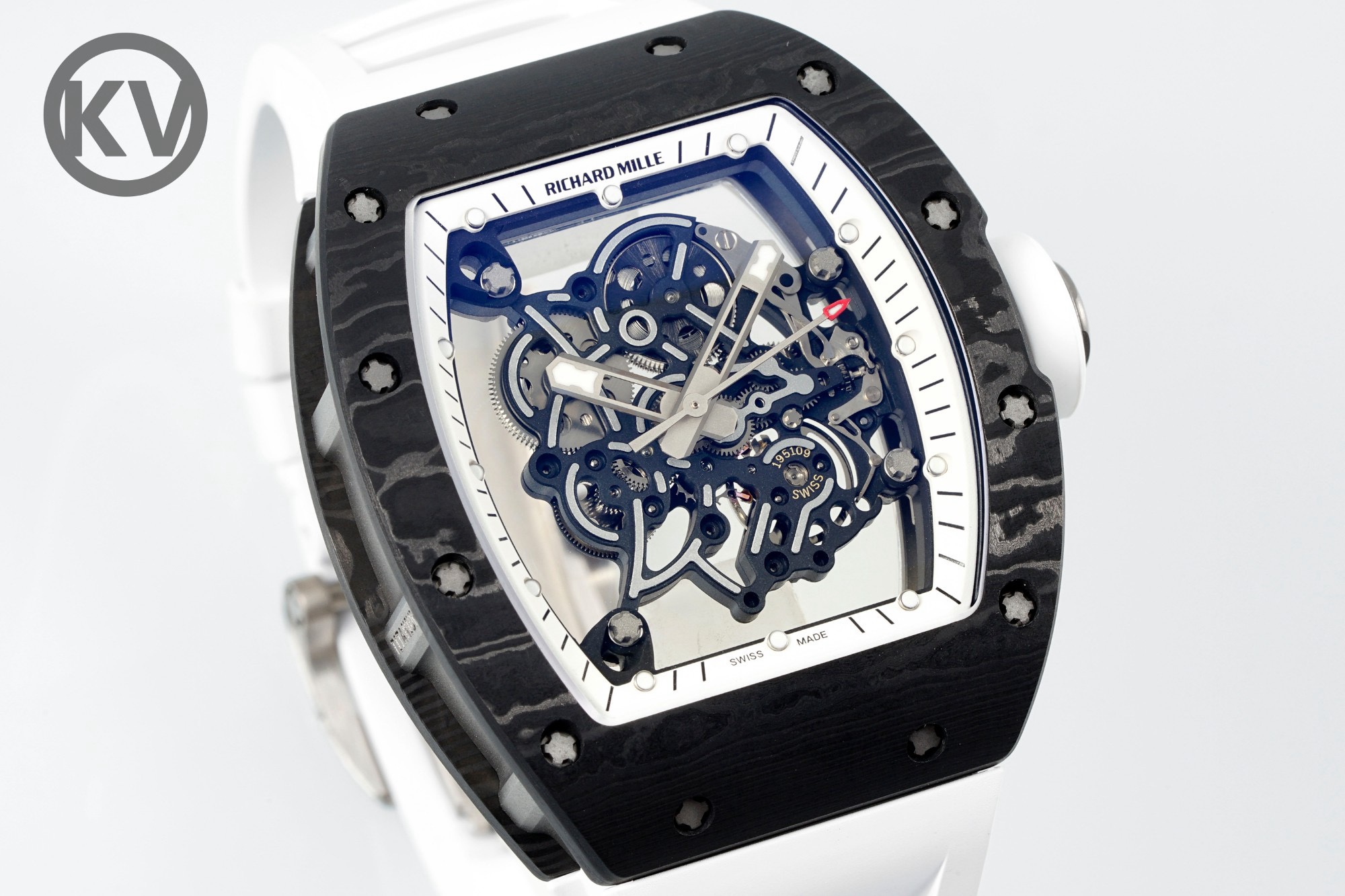 Richard Mille RM055 White Strap White-Black Inner Ring - Image 2