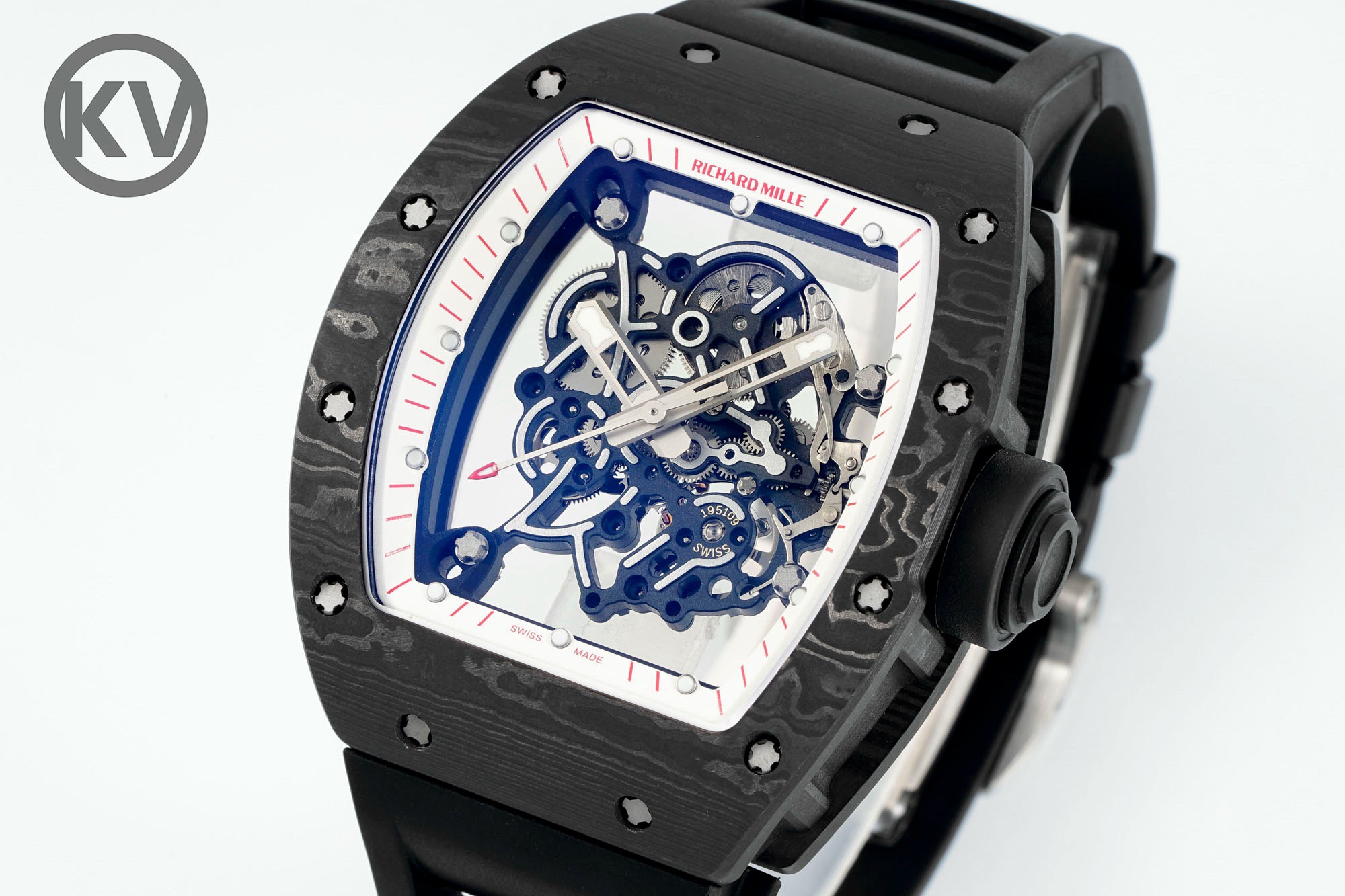 Richard Mille RM055 Black Strap White-Red Inner Ring - Image 2