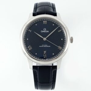 Omega De Ville Power-Reserve Automatic Mechanical Watch, Genuine Calfskin Leather Strap