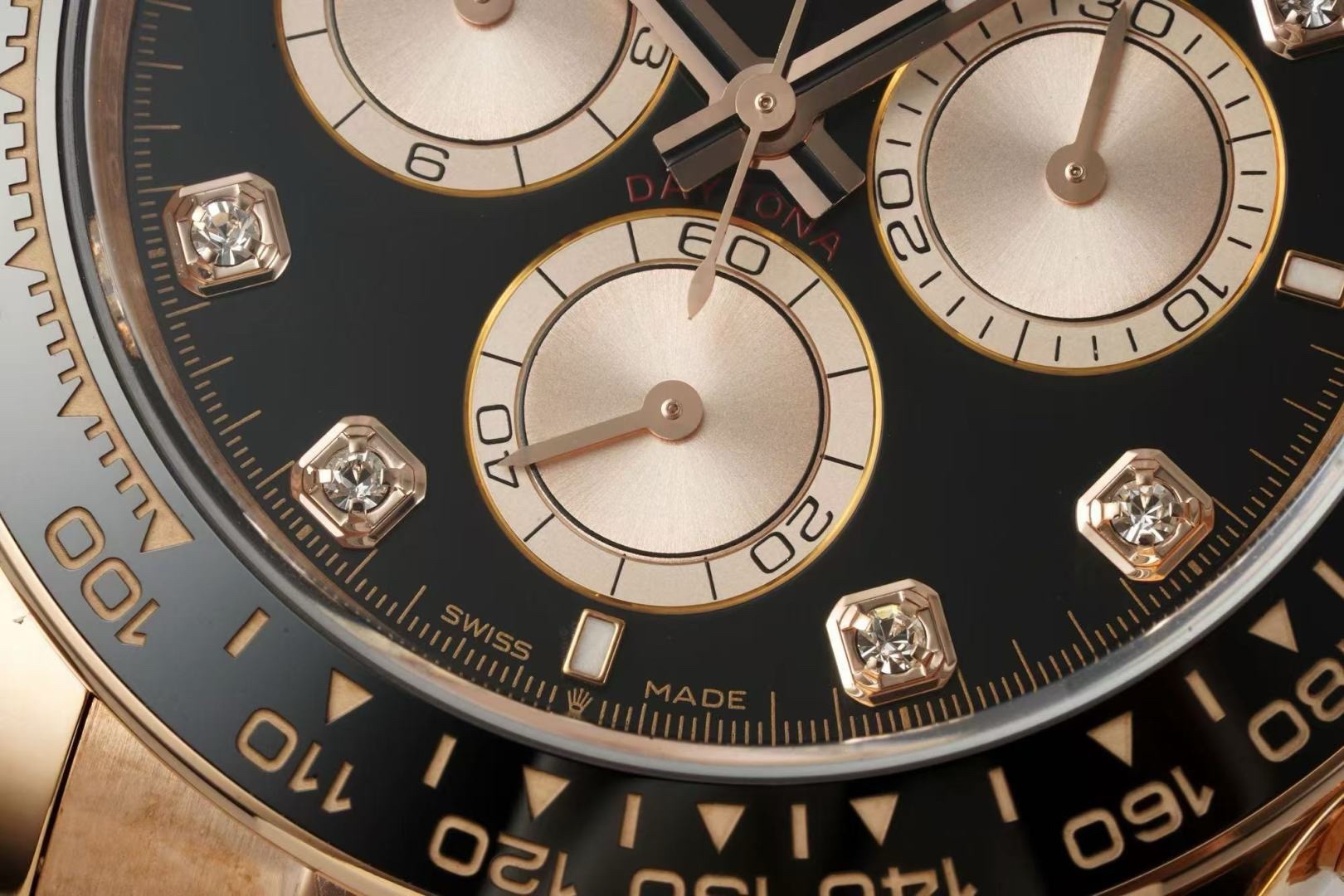 Rolex Cosmograph Daytona 18K Gold Plated Automatic Chronograph Watch Rubber Strap - Image 4
