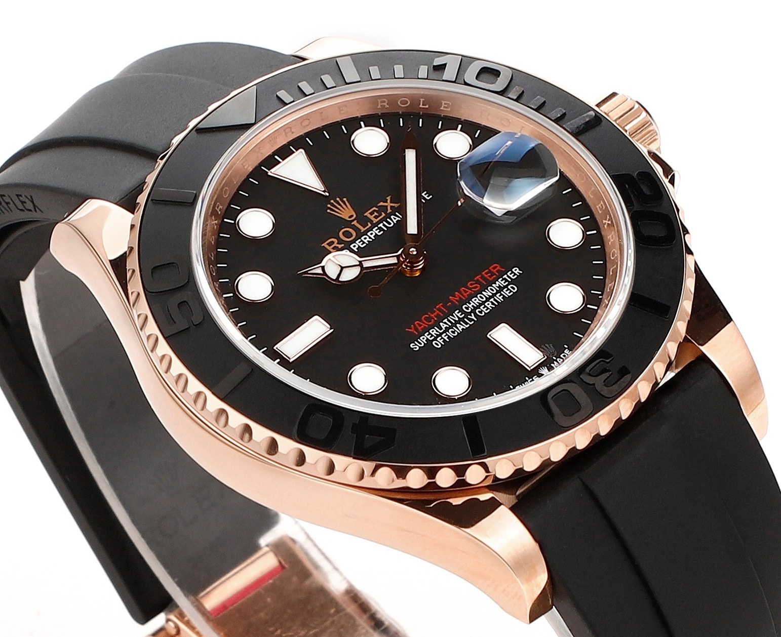 Rolex Yacht-Master 42mm 904L Steel 3235 Blue Hairspring Automatic Watch Oysterflex - Image 3