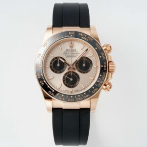 Rolex Cosmograph Daytona 18K Gold Plated Automatic Chronograph Watch Rubber Strap