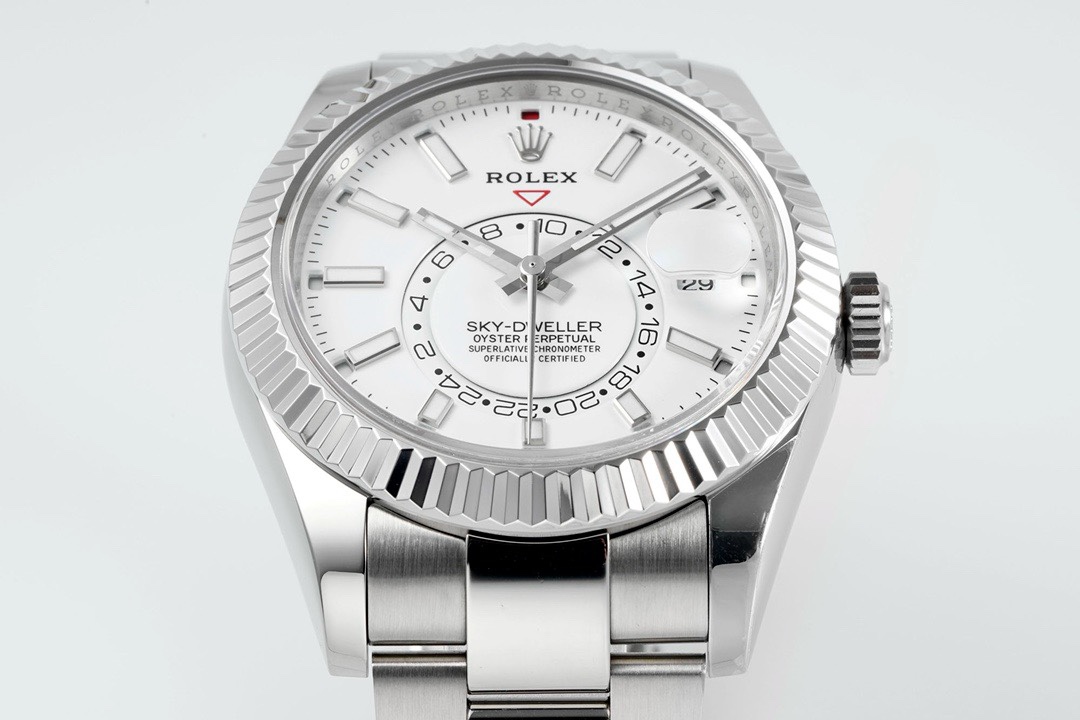 Rolex Sky-Dweller Watch 42mm 904L Steel 9002 Automatic Movement Ring Command Bezel - Image 4