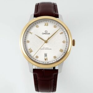 Omega De Ville Power-Reserve Automatic Mechanical Watch, Genuine Calfskin Leather Strap