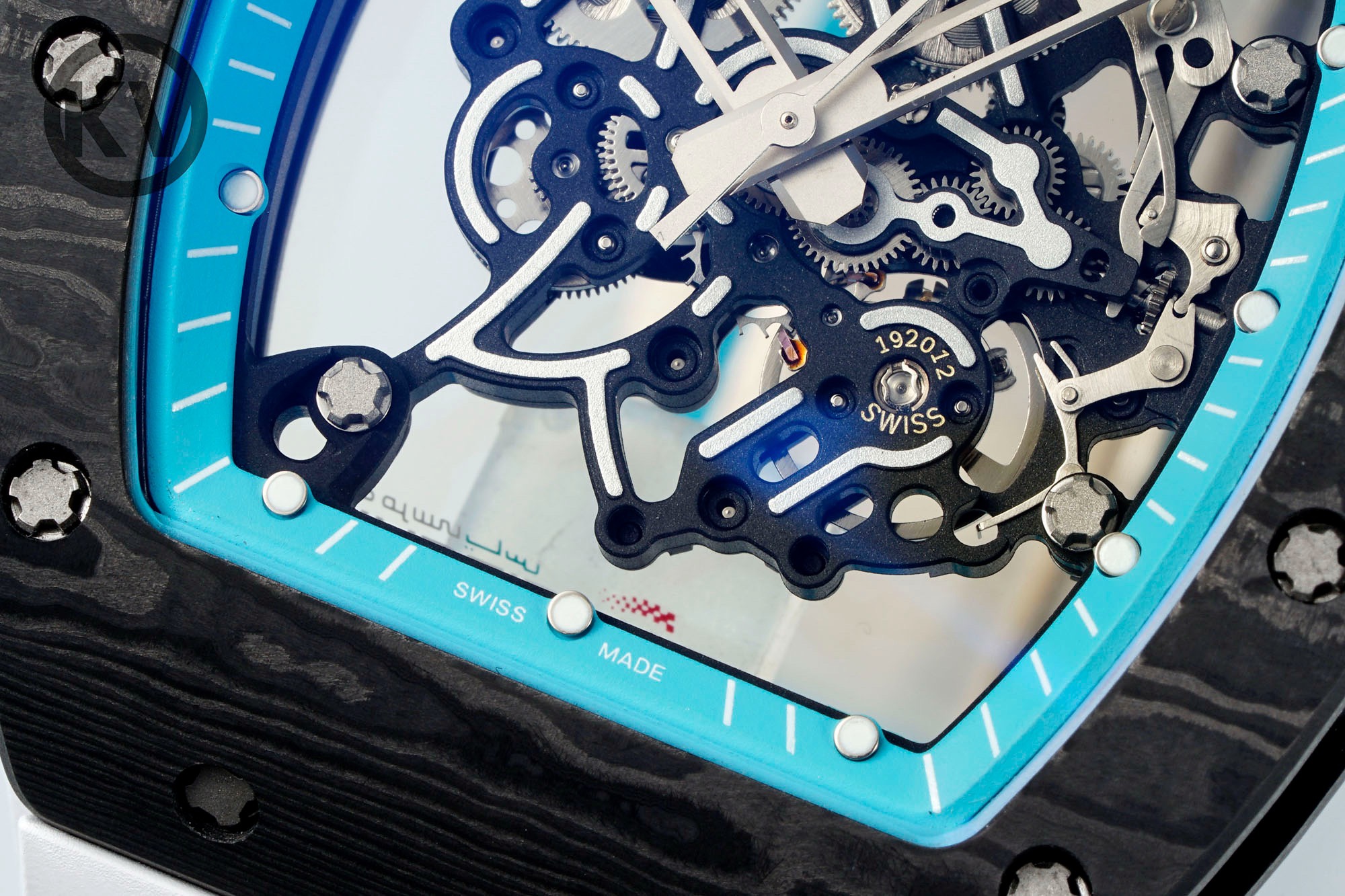 Richard Mille RM055 White Strap Turquoise Inner Ring - Image 5