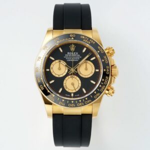 Rolex Cosmograph Daytona 18K Gold Plated Automatic Chronograph Watch Rubber Strap