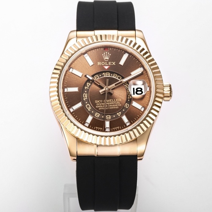 Rolex Sky-Dweller Watch 42mm 904L Steel 9002 Automatic Movement Ring Command Bezel