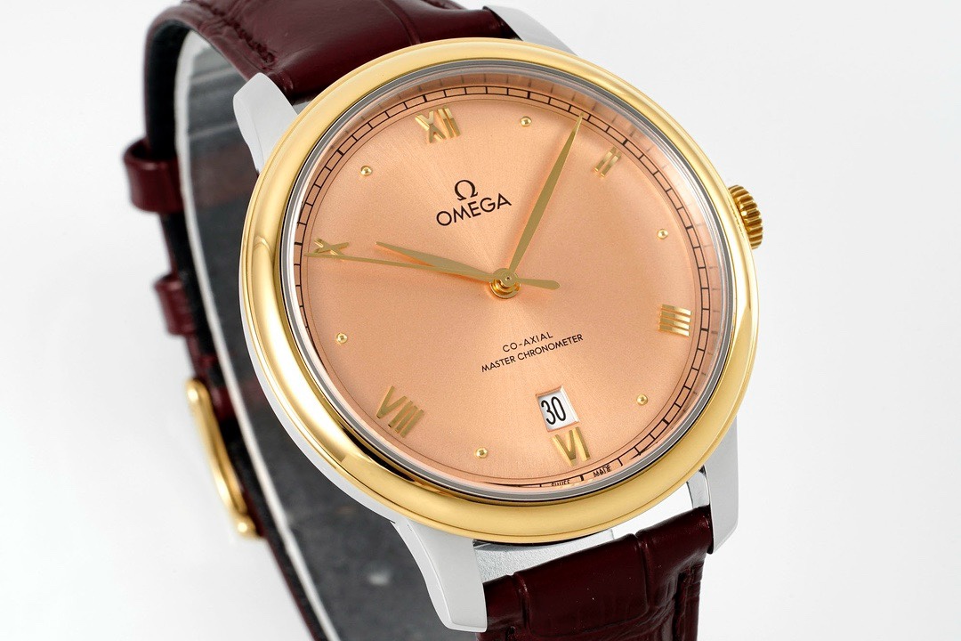 Omega De Ville Power-Reserve Automatic Mechanical Watch, Genuine Calfskin Leather Strap - Image 3