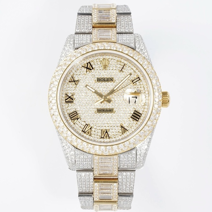 Rolex TW Factory Fully Iced-Out Datejust 41mm , Full Paved Stones, 2824 Automatic Movement