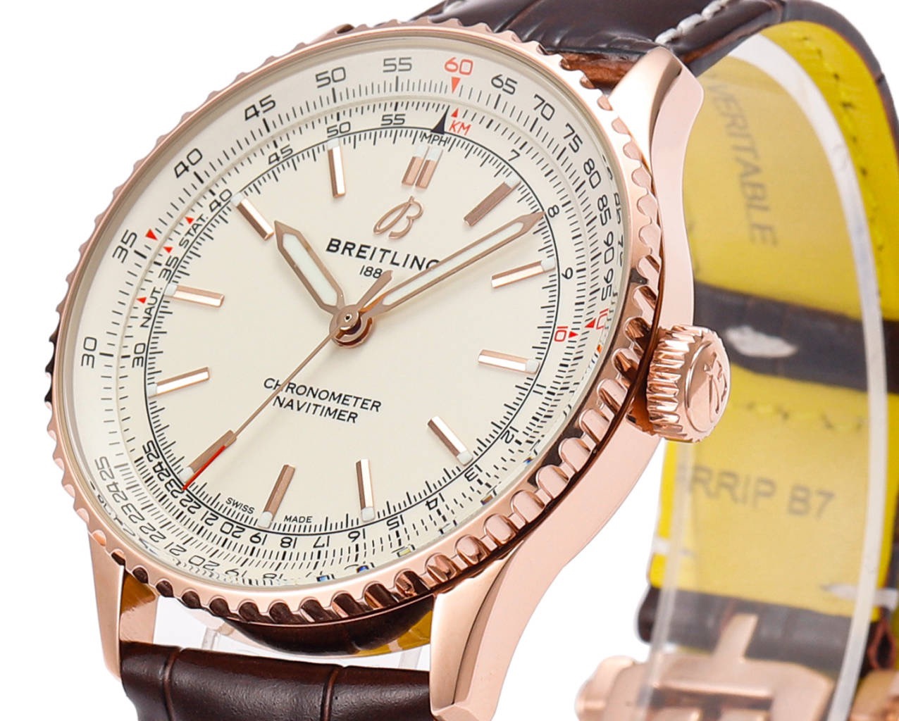 Breitling Navitimer 1 Pilot Watch 41mm, TW Factory Seagull 2824 Automatic Leather Strap - Image 4