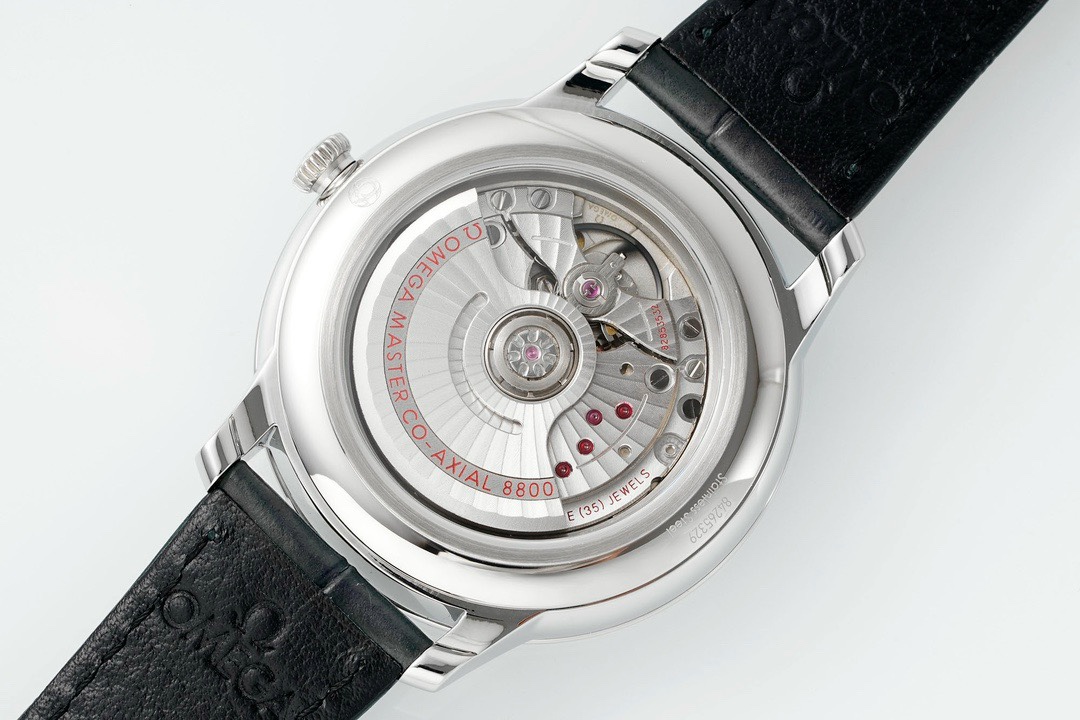 Omega De Ville Power-Reserve Automatic Mechanical Watch, Genuine Calfskin Leather Strap - Image 8