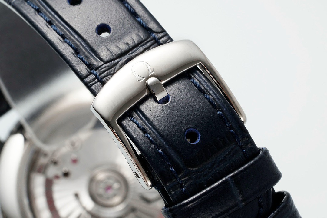 Omega De Ville Power-Reserve Automatic Mechanical Watch, Genuine Calfskin Leather Strap - Image 9