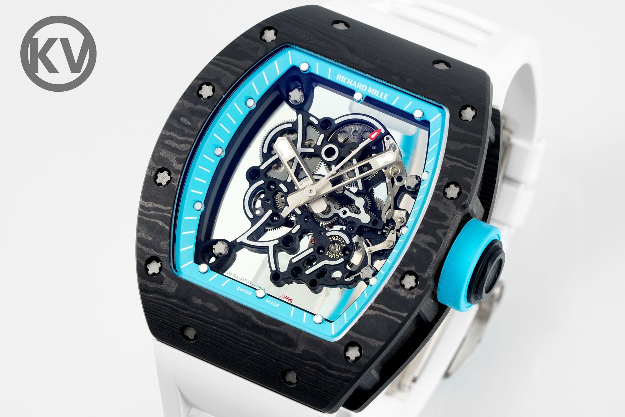 Richard Mille RM055 White Strap Turquoise Inner Ring - Image 3