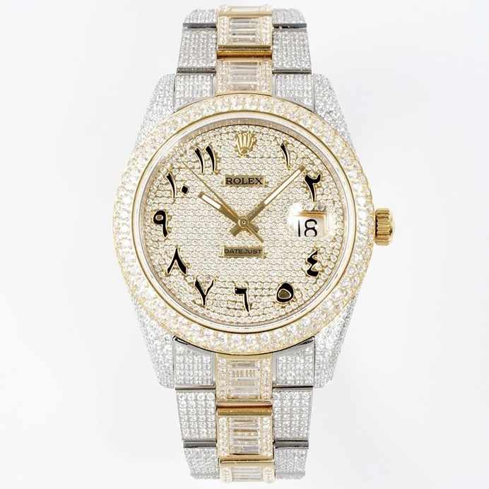 Rolex TW Factory Fully Iced-Out Datejust 41mm , Full Paved Stones, 2824 Automatic Movement