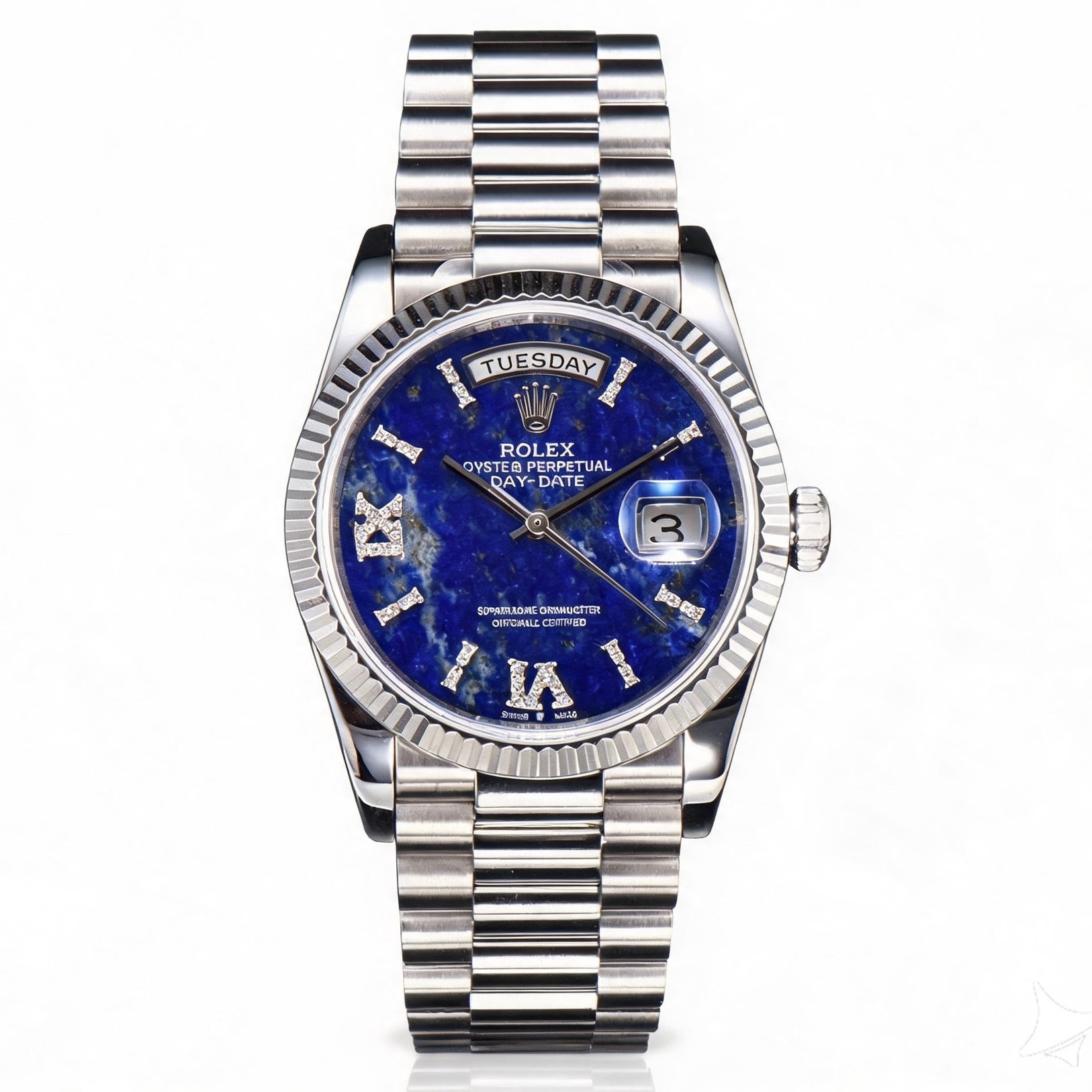 Rolex Day-Date 36 Hidden 6 Diamond Roman Markers | CS Factory Natural Gemstone Dial