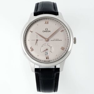 Omega De Ville Power-Reserve Automatic Mechanical Watch, Genuine Calfskin Leather Strap