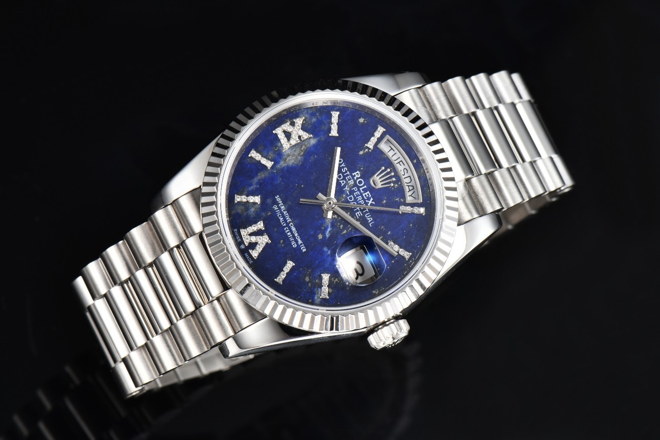 Rolex Day-Date 36 Hidden 6 Diamond Roman Markers | CS Factory Natural Gemstone Dial - Image 5