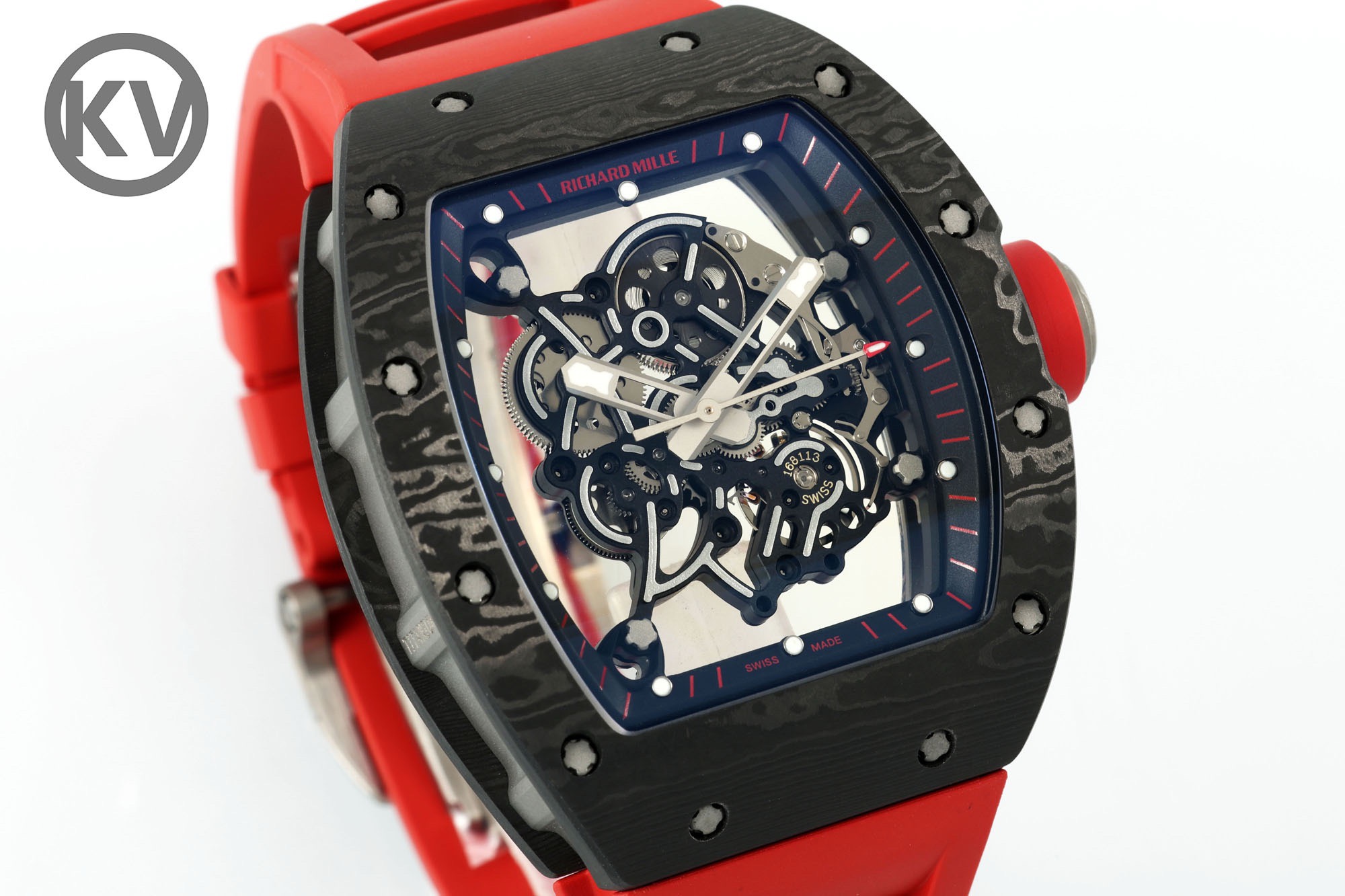 Richard Mille RM055 Red Strap Blue-Red Inner Ring - Image 3
