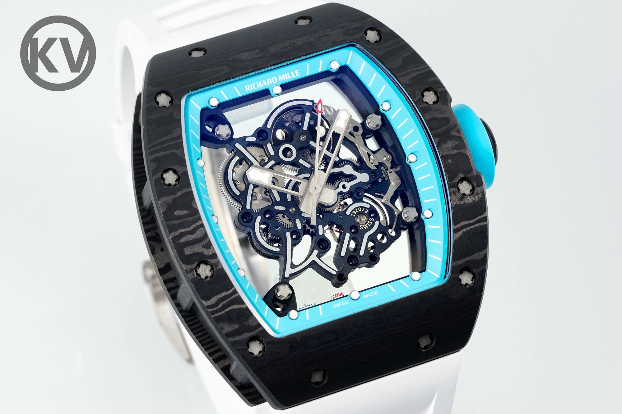 Richard Mille RM055 White Strap Turquoise Inner Ring - Image 2