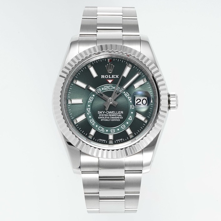 Rolex Sky-Dweller Watch 42mm 904L Steel 9002 Automatic Movement Ring Command Bezel