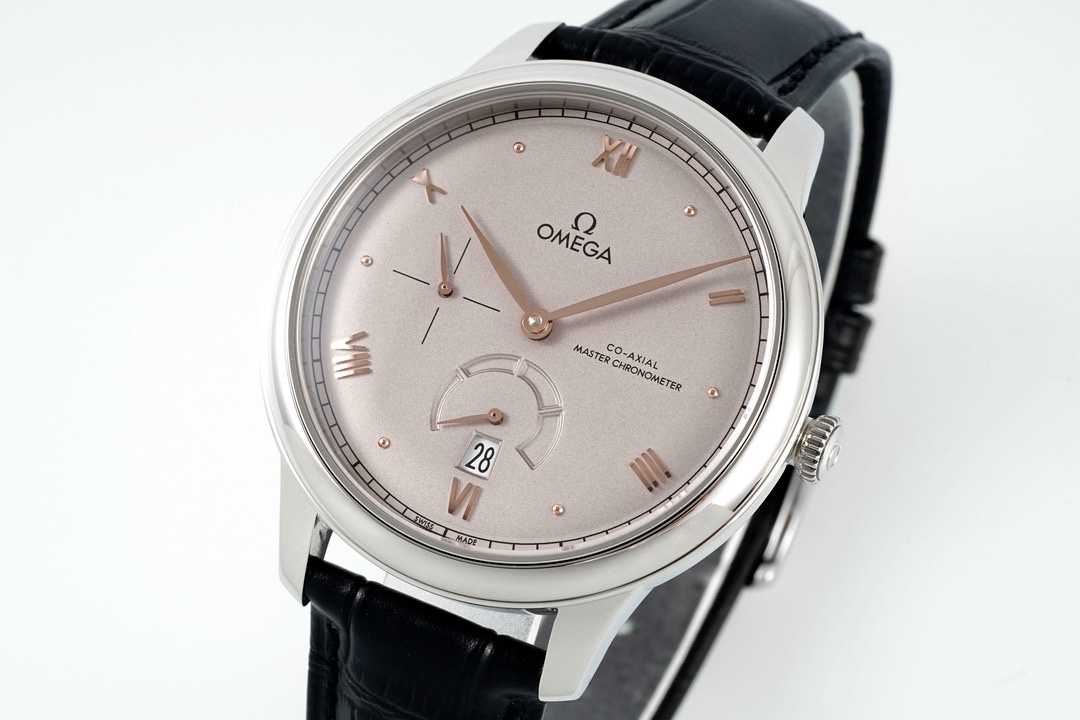 Omega De Ville Power-Reserve Automatic Mechanical Watch, Genuine Calfskin Leather Strap - Image 2