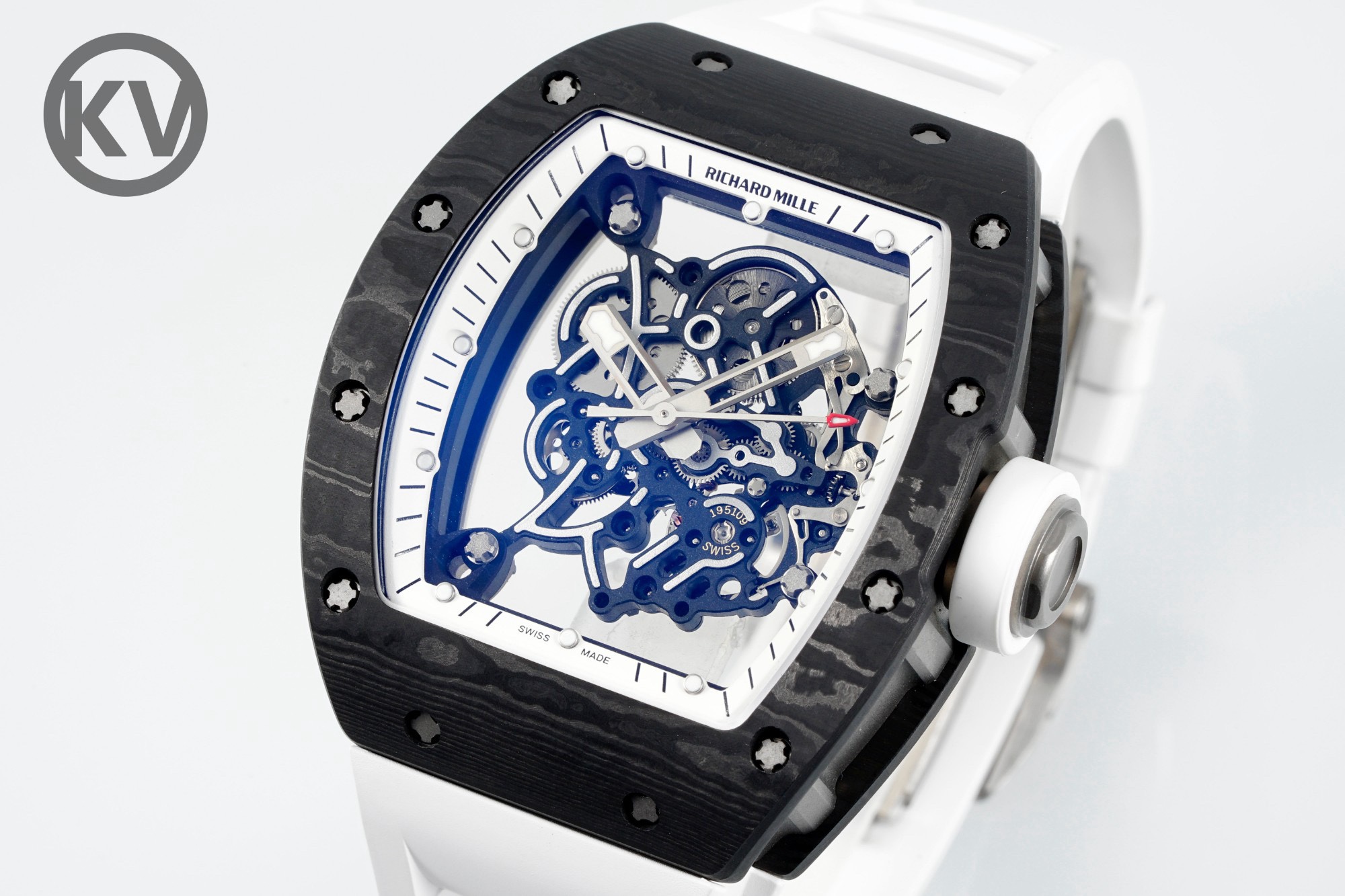 Richard Mille RM055 White Strap White-Black Inner Ring - Image 3