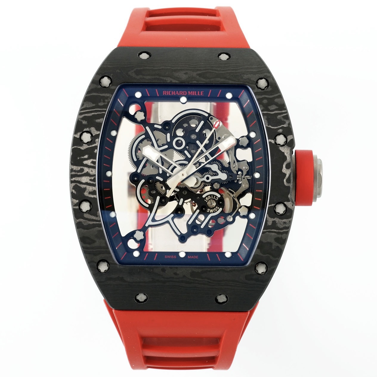 Richard Mille RM055 Red Strap Blue-Red Inner Ring
