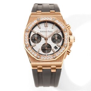 Audemars Piguet Royal Oak 37mm Ladies Automatic Chronograph Watch, Diamond Bezel Rubber