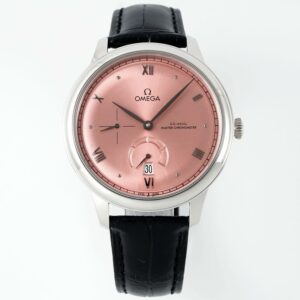 Omega De Ville Power-Reserve Automatic Mechanical Watch, Genuine Calfskin Leather Strap