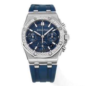 Audemars Piguet Royal Oak 37mm Ladies Automatic Chronograph Watch, Diamond Bezel Rubber