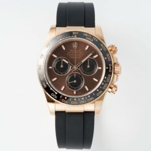 Rolex Cosmograph Daytona 18K Gold Plated Automatic Chronograph Watch Rubber Strap