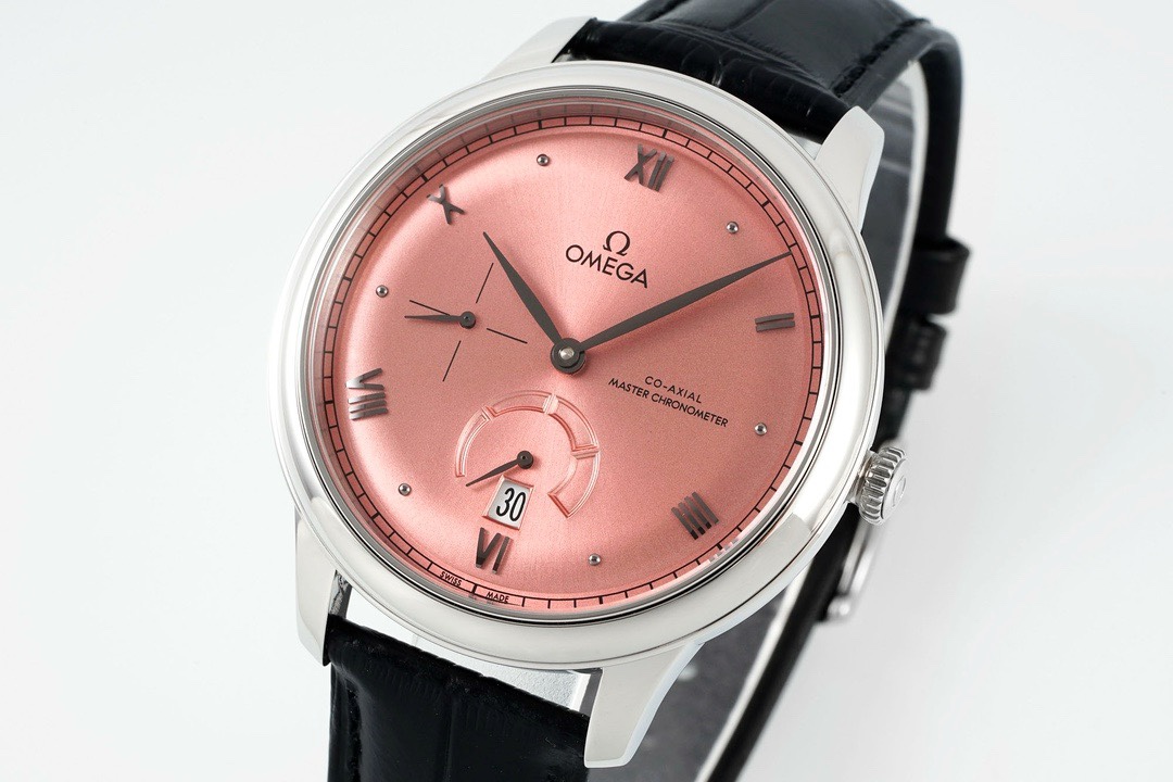 Omega De Ville Power-Reserve Automatic Mechanical Watch, Genuine Calfskin Leather Strap - Image 3