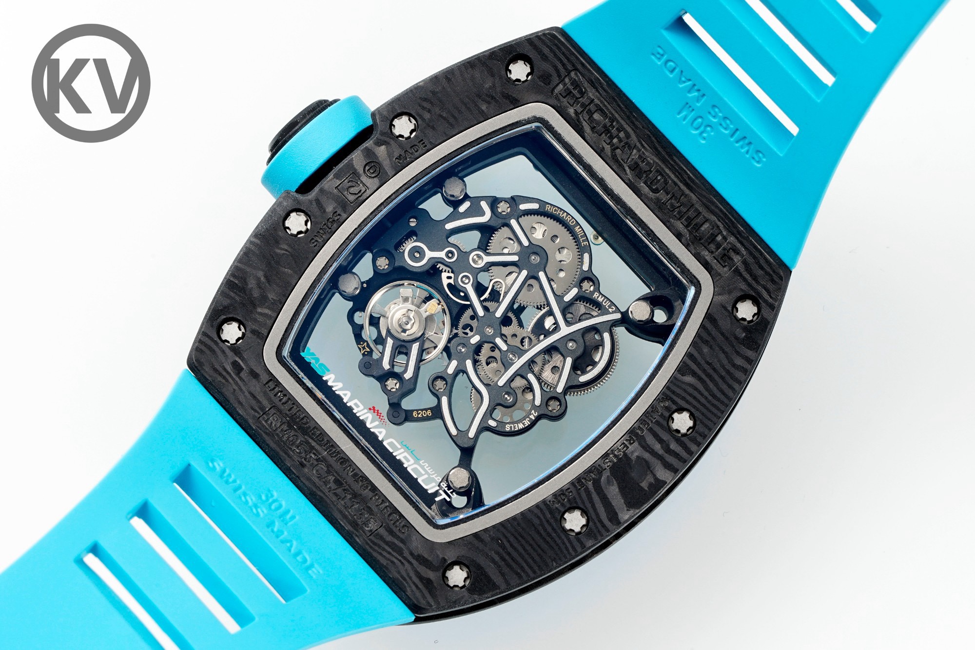 Richard Mille RM055 Turquoise Strap Turquoise Inner Ring - Image 6