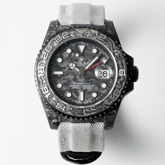 Rolex GMT-Master II Carbon Watch | Cal.3186 Automatic Movement, Forged Carbon Case –