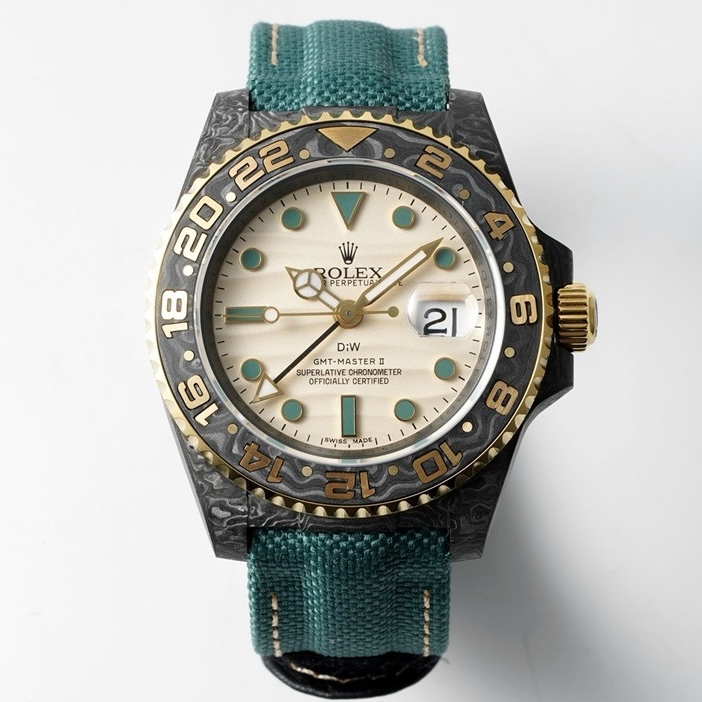 Rolex GMT-Master II Carbon Watch | Cal.3186 Automatic Movement, Forged Carbon Case –