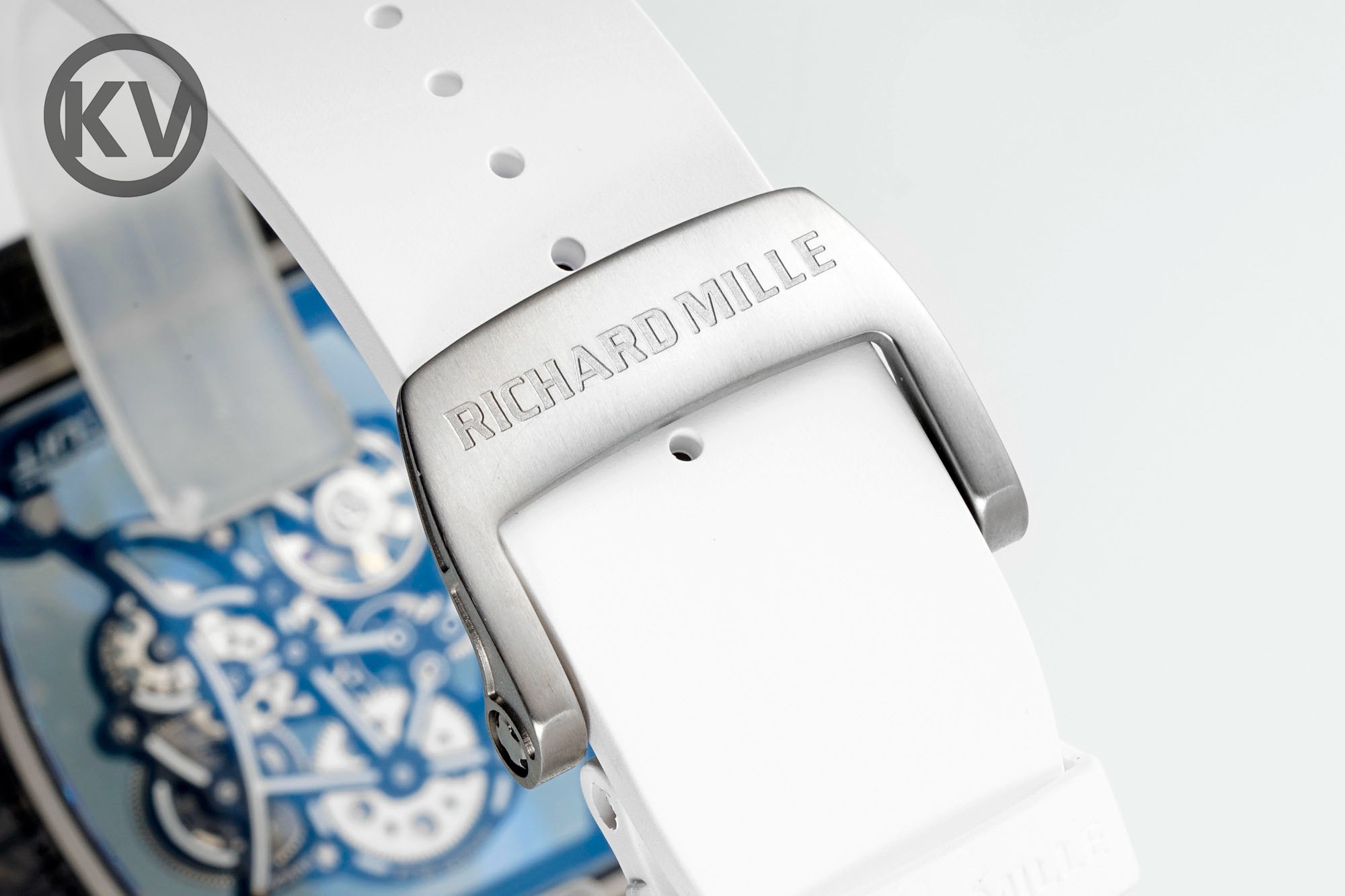 Richard Mille RM055 White Strap Turquoise Inner Ring - Image 9