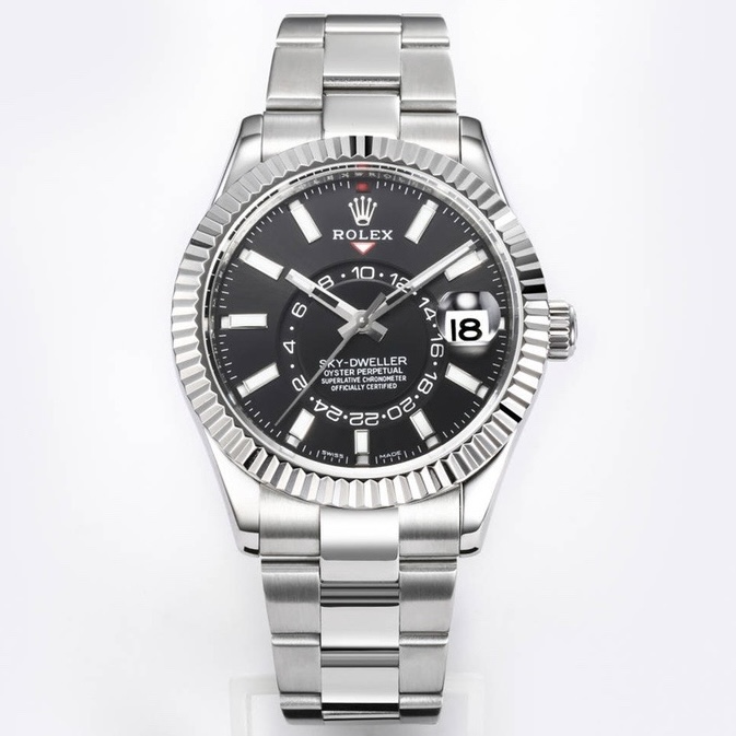 Rolex Sky-Dweller Watch 42mm 904L Steel 9002 Automatic Movement Ring Command Bezel