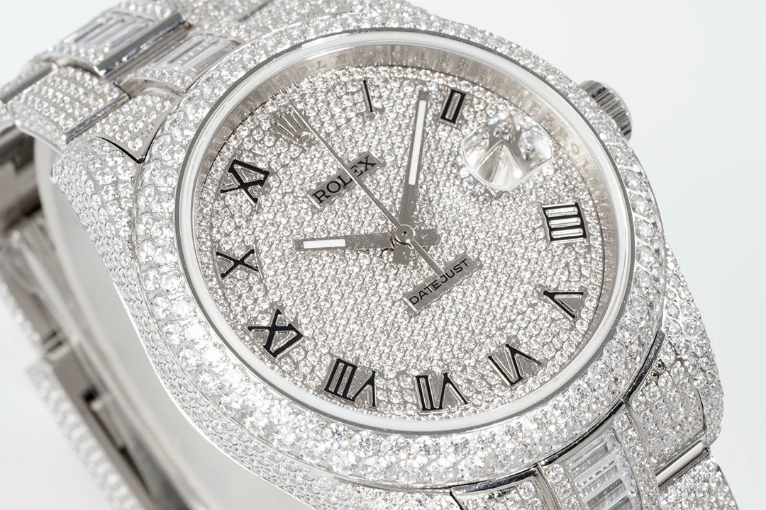 Rolex TW Factory Fully Iced-Out Datejust 41mm , Full Paved Stones, 2824 Automatic Movement - Image 2