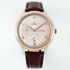 Omega De Ville Power-Reserve Automatic Mechanical Watch, Genuine Calfskin Leather Strap
