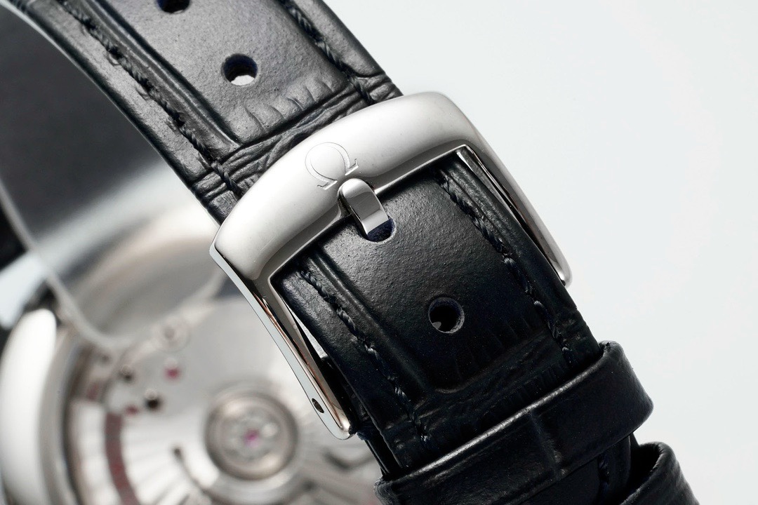 Omega De Ville Power-Reserve Automatic Mechanical Watch, Genuine Calfskin Leather Strap - Image 9