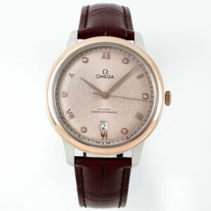 Omega De Ville Power-Reserve Automatic Mechanical Watch, Genuine Calfskin Leather Strap