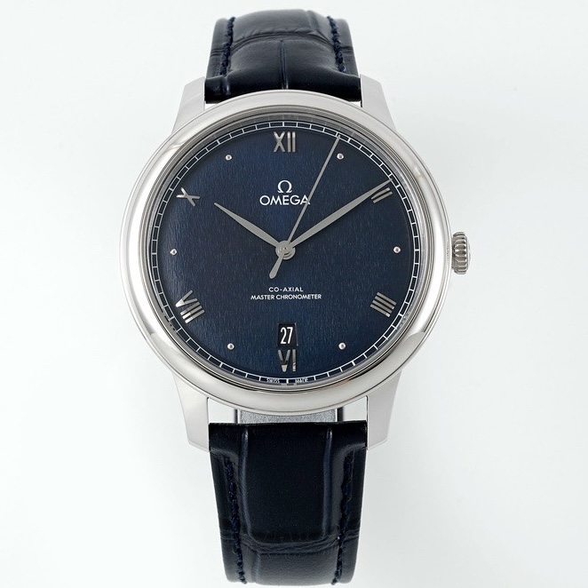 Omega De Ville Power-Reserve Automatic Mechanical Watch, Genuine Calfskin Leather Strap