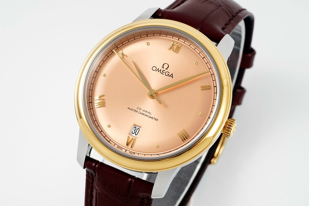 Omega De Ville Power-Reserve Automatic Mechanical Watch, Genuine Calfskin Leather Strap - Image 2