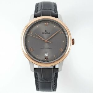 Omega De Ville Power-Reserve Automatic Mechanical Watch, Genuine Calfskin Leather Strap